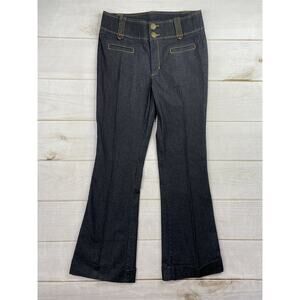 Bisou Bisou Jeans Womens 12 Dark Wash Permanent Seam Wide Flare Boho Y2K Slacks